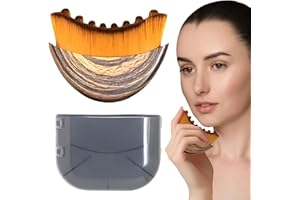 OIXYAZ Spazzola Linfatica per Viso - Spazzola a Secco per Drenaggio Linfatico, Contorno Viso, Mento e Mascella - Massaggiatore per Scolpire e Definire con Setole Morbide