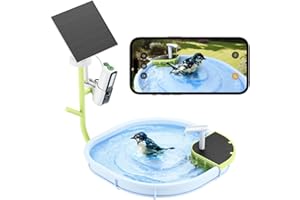 RELI Birddy Original Smart Bird Bath with Camera Solar Powered, Automatic Flowing Birdbath with Birds Watching Camera, AI Identify, Live View, Instant Notify, Ideal Gift for Bird Lovers