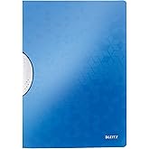 Leitz 41850036 WOW A4 ColorClip Sıkıştırmalı Dosya, Metalik Mavi