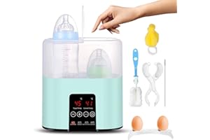 FAUXPONT Chauffe-biberon, lait maternel, chauffe-lait maternisé, chauffage des aliments pour bébés, Chauffe-Biberon avec Écran LCD et Contrôle de la Température, Pour biberons et tétines, Vert