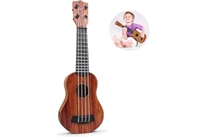 TUWYII Guitarra Infantil, Juguete de Guitarra Infantil, Ukelele de Juguete para Niños, para Niños 4 Cuerdas Instrumentos Musicales Juguete Educativo, Adecuado para niños de 3 a 6 años (Caoba 38cm)