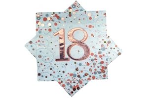 OAKTREE UK Oaktree Sparkling Fizz 18th Rose Gold 33cm x 33cm 3-ply Napkins 16pcs