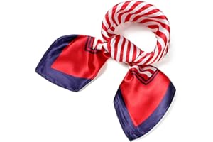 QBSM Womens 23.6 inch Satin Silk Feeling Formal Square Neck Scarf Head Hair Wraps Kerchief