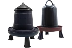 FINCA CASAREJO Pack Comedero Gallinas + Bebedero Gallinas - Plástico Reciclado - Tolva 8kg con Patas + Bebedero 10L con Patas