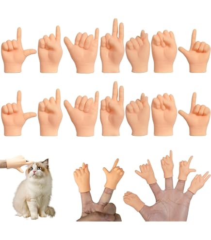 Lot De 25 Mini Mains Marionnettes à Doigts - Pour Jouer Avec Les Chats, Animaux, Fêtes Et Blagues - 3