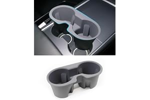 KKTR-CAR Cubrevasos, Antideslizante Silencioso Material TPE Portavasos Compatible con Tesla Model 3 Model Y 2021 2022
