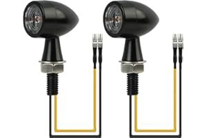 RIYBYDS 2 Pezzi, Indicatori di Direzione LED per Moto Universali, 12V,Mini Frecce Moto in Lega di Zinco, Design Bullet Retro, Impermeabili, Facili da Installare, Adatto per la Maggior Parte Delle Motociclette