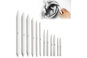 ASIRYVA 12 Pcs Blending Stumps for Artists, Pencil Blender for Artists, Drawing Pencils Art Blending Pencil Blender for Artists Student Sketch Drawing Tools, Drawing Supplies(Gray White)