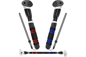 YOGES Griffanbausätze kompatibel mit Meta Quest 3 / Oculus Quest 2 / Quest Pro/Rift S Controller Zubehör, Doppelgriffe Verlängerungsgriffe für Beat Saber Gorilla Tag Long Arms VR Spiele