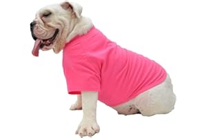 Lovelonglong Hund T-Shirt, 100% Baumwolle, Haustier T-Shirt, Hund-Unterhemd T-Shirts Für Französische Bulldoggen, Englische Bulldoggen, Möpse Rose-red B-L
