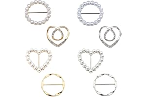 NOXYZA Donna Metallo Clip Maglietta Sciarpa Loop Fibbia,8 Pezzi,Clip per Anello per Sciarpa,Fermaglio Circolare in Metallo Alla Moda per Abbigliamento da Donna,Indumento Loop Porta Borsa