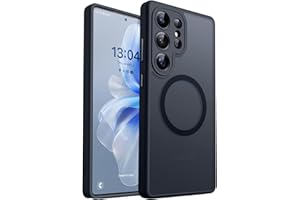 CANSHN für Samsung Galaxy S25 Ultra Hülle mit Kameraschutz für Magsafe (TOP Militärschutz & Magnetkraft) Extrem Haltbarkeit Handyhülle S25 Ultra Case - Transluzente Matt Schwarz