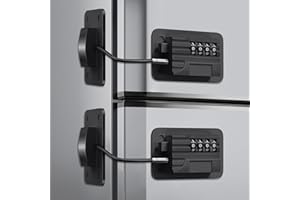 L.STARRYISLAND 2 Stück Kindersicherung, Upgraded 4-stelliges Passwort Schrankschloss, Kühlschrank Schloss Ohne Bohren, für Tür, Schublade, Gefrierschrank, Fenster, Schrank (Schwarz)