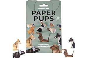 Gawecrea Paper Dogs Origami Kit 50pcs DIY 3D Origami Animal Kit Creative Craft Activity for Boys Girls Animal Lovers Handmade Dog Desk Decoration Gift
