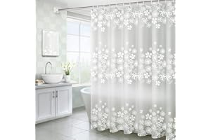 HORIWE Shower Curtains Mould Proof Resistant Waterproof Marble Bathroom Curtain Washable Bath Curtain with 12 Hooks(Translucent pattern, 180x200cm(71"x79"))
