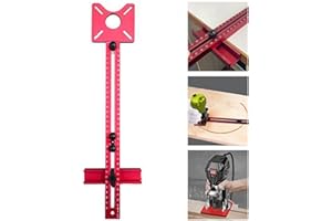 CHENRI 3 in 1 Router Milling Groove Bracke,Cabinet Hardware Jig,Adjustable Cabinet Template Tool,Aluminum Alloy Woodworking Drilling Hole Doweling Guide Punch Locator for Drawer Cabinet Installation