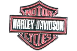 MAINLY METAL Spilla in metallo smaltato rosa con logo di Harley Davidson