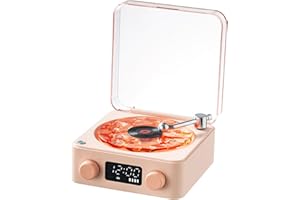 TEDULL Waves Vinyl Bluetooth Speaker - The Waves Vinyl Player,Bluetooth Vinyl Record Waves Player, Mini Retro White Noise Bluetooth Speaker, Portable Old Ethylene Album, RGB Light & Nature Sounds (Pink)