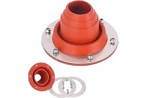 Inscrip Pasacables para tubo de horno, tienda de campaña, de silicona resistente al calor y base de metal, para hornillo de camping, 45-85 mm (rojo)