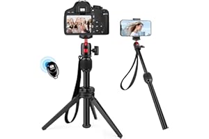 JOILCAN Compact Camera Tripod, Aluminum Alloy Portable Desktop Mini Tripod with 360° Adjustable Ball Head, 1/4'' Screw Handheld Tripod Compatible for Phone, Camera Canon G7X Mark & Sony, Loads up 4KG