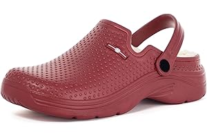 EAGSOUNI Zuecos Impermeable Zapatillas de Estar por casa para Mujer Hombre Forro Pelusa Caliente Confortable Pantuflas Invierno Interior Al Aire Libre