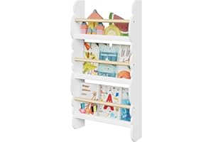 ‎WOLTU WOLTU regał na książki dla dzieci, regał ścienny z 3 półkami, wykonany z drewna sosnowego, płyty MDF klasy E1, do pokoju dziecięcego, pokoju zabaw