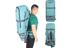 soonbuy Inflatable Paddle Board Bag, Waterproof SUP Board Backpack - Heavy Duty Rucksack with Strong Zip Fastening & Padded Adjustable Straps - Blue