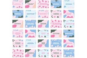 Ruby Ashley 30 Unique Motivational Quote Card Stocking Fillers - A6 Postcards with Motivational Words and Colourful Abstract Designs