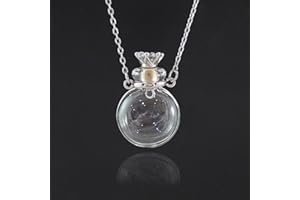 HCMA 1 Pieza de Vidrio con Forma de Frasco de corazón, Collar con Colgante de cremación, Soporte de Caja de Ceniza, Collar de Recuerdo, joyería Conmemorativa, Collar de urna para Ceniza