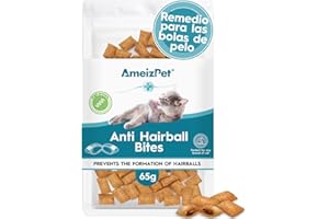 Ameizpet Malta para Gatos Bolas De Pelo, Golosinas Antibolas para Gatos con Taurina Y Extracto De Malta - Antibolas de Pelo para Gatos de Interior, 65 g (2.3 oz)