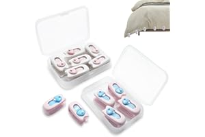 gaoduanluoluo 12 Stück Bettdecken-Clips, Bettlakenhalter, Anti Rutsch Bettdeckenbezug Clips, Bettdecken Clips Fixer für Dicke Decken, Bettdecken Halterung Clip Prevent Bunching & Shifting (Weiß+Rosa)