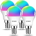 LVWIT Smart E14 Light Screw Bulbs,WiFi G45 Golf LED Bulb,470Lm, E14 Color WiFi,5W Replace 40 Watt,Smart Light Bulb Screw E14,Compatible with Alexa Google Assistant,TUYA/Smart Life APP Bulb 4 PCS