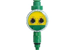SULIVES Garden Irrigation Timer, Automatic Electronic Hose Watering Timer, Programmable Waterproof IP65 Irrigation Controller, Multi-Functional Manual Timer for Garden Lawn, Sprinkler Faucet System