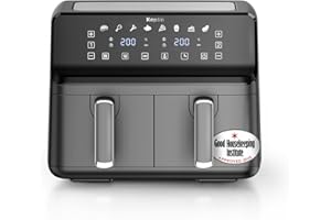 Keplin 9L Dual Zone Air Fryer - 8in1 Cooking Functions - 2700W Energy-Saving Cooker - Extra-Large Capacity for Healthy Meals - Roast, Bake, Dehydrate, Reheat,- Family Size (9L)- 2 Years Warranty