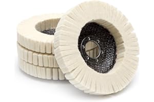 APOMOONS 4 Unids Lana Fieltro Rueda de Pulido 125mm Arandela Dentada Aleta Disco de Fieltro para Acero Inoxidable Vidrio Metales Aluminio Amoladora Angular Rueda Pulidora