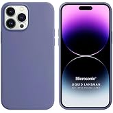 Microsonic Kılıf Apple iPhone 15 Pro i&ccedil;in Liquid Lansman Silikon Lavanta Grisi [iPhone 15 Pro ile Uyumlu Kılıf - Lavanta Gris