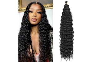 ‎DSOAR Dsoar 26 Zoll 3 Packs Tief Twist Crochet Hair Ocean Wave Curly Bohemian Crochet Braids Deep Wave Hair Bundles Synthetische Haarverlängerungen für Frauen Mädchen