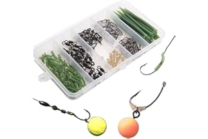 OROOTL Karpfen Zubehör Set Karpfenangeln Angelzubehör Box, Karpfen Boilies Rigs Karpfenhaken Sicherheits Clips Anti Tangle Ärmel Quick Change Tail Gummi Rohre
