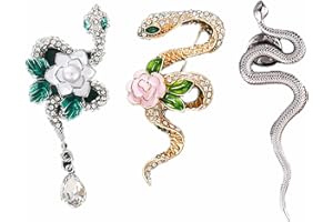 Floatdream Broche de Serpiente, Broche de Serpiente de Metal, Alfiler Serpiente Broches, Adecuado para Blazers, Camisas, Sombreros, Alfileres de Mochila, Broches de Boda (Plateados)