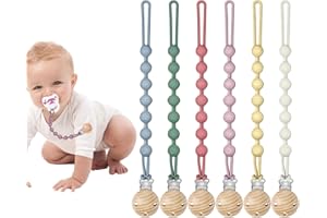 CHUMHU Silicone Dummy Clip, 6Pcs Pacifier Clips, Bibs Dummy Clip, Mam Dummy Clip, Mam Soother Clips, Dummy Clip Boys, Baby Dummy Clip, Dummy Clip Girls, Pacifier Clip for Prevent The Pacifier from Falling
