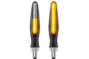 Kmuqshy 2 Piezas Intermitentes Moto LED 12V Universales, Luz Señal de Giro Ámbar con 12 LED, Luz Estroboscópica Impermeable para Motocicleta Scooter Bicicleta Coche Indicador Señalización Compacto