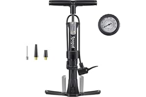 Pompa Bicicletta, [Alta Pressione 160PSI/11Bar] [Base Pieghevole] Spopal Pompa da Pavimento, Pompa per Bici con Manometro, Pompa Gonfia Portatile con Valvola Presta e Schrader, per MTB, Moto e Palloni