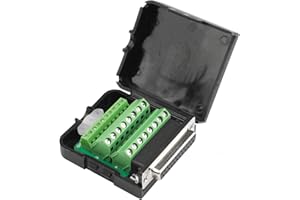 Futheda D-sub DB25 Conector adaptador de placa de desmontaje hembra de 25 pines de 2 filas sin soldadura, módulo de señal con tornillos largos con caja