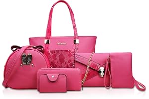 NICOLE & DORIS NICOLE&DORIS Sacs à Main Femmes 6 pièces Bourse pour Dames Top-Handles Sacs à bandoulière Portefeuilles Femme