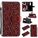 Produktbild Hülle für Nokia 5 Leder Tasche Hülle Case, Handyhülle Flip Cover Ledertasche Muster Blätter Blumen Standfunktion Magnetverschluss Kartenfach Handy Schutzhülle Brieftasche Innere Silikon Case Schale für Nokia 5, Hancda Klapphülle Flip PU Leder Handytasche Etui Shell Handyhüllen Tasche für Nokia 5 - Braun