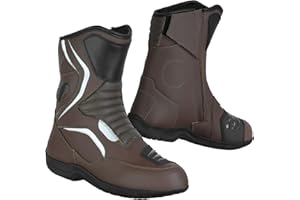 VASTER Botas de Motocross Hombre | Botas Piel Moto con Suela de Goma | Botas Motocicleta Rider de Cuero Proteccion para Hombre CE Approved EN 13634:2017