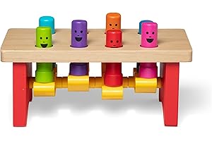 Melissa & Doug Banc À Marteler De Luxe, Banc de frappe avec un marteau, Jeux d'éveil et de Premier Âge, Jouet de développement, Jouets en bois, Cadeaux pour garçons ou fille de 2 3 4 ans