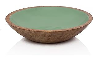 The Great Indian Bazaar 17 x 3.5 cms Decorative Mango Wood Snack Serving Bowl for Fruits Chips Coffee Table Countertop Display Key Bowl Tableware Kitchen Living Room Home Decor Accents Dinnerware