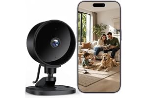 WOLFANG Övervakningskamera Inomhus 1080P, WiFi Kamera med Nattseende, Rörelsedetektering, Tvåvägsljud, Kompatibel med Alexa & Google Home, Endast 2,4 GHz WiFi