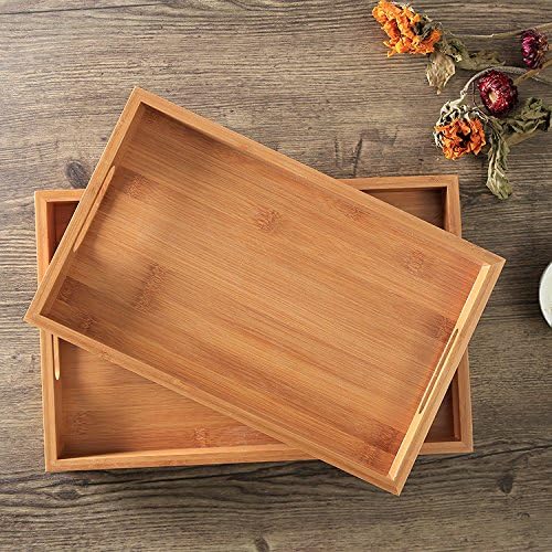 Wuyngg Cake Tray, Square Tray, Solid Wood Tea Tray, Home Breakfast Tray, Dim Sum Cake, Wooden Tray,Z Flat Tray 35*22*4 Varnish